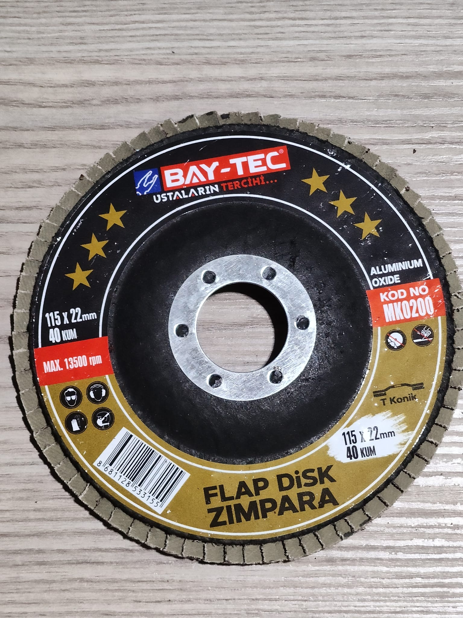BAY-TEC FLAP DİSK ZIMPARA 40 KUM 115 MM